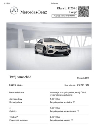 Mercedes-Benz Klasa E cena 185000 przebieg: 116100, rok produkcji 2019 z Jasło małe 781